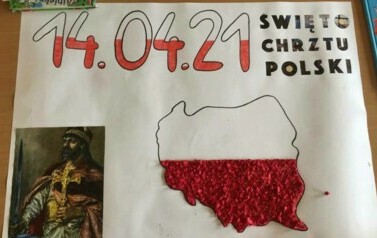Zdjęcie plakatu święto chrztu Polski 14 kwietnia 2021 roku.