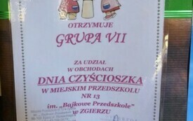 Zdjęcie dyplomu czyścioszka.