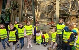 Dzieci uśmiechają się zdjęcia w zoo