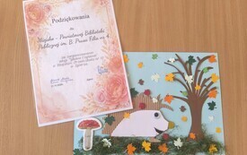 Zdjecie podziekowań dla Pani Bibliotekarki