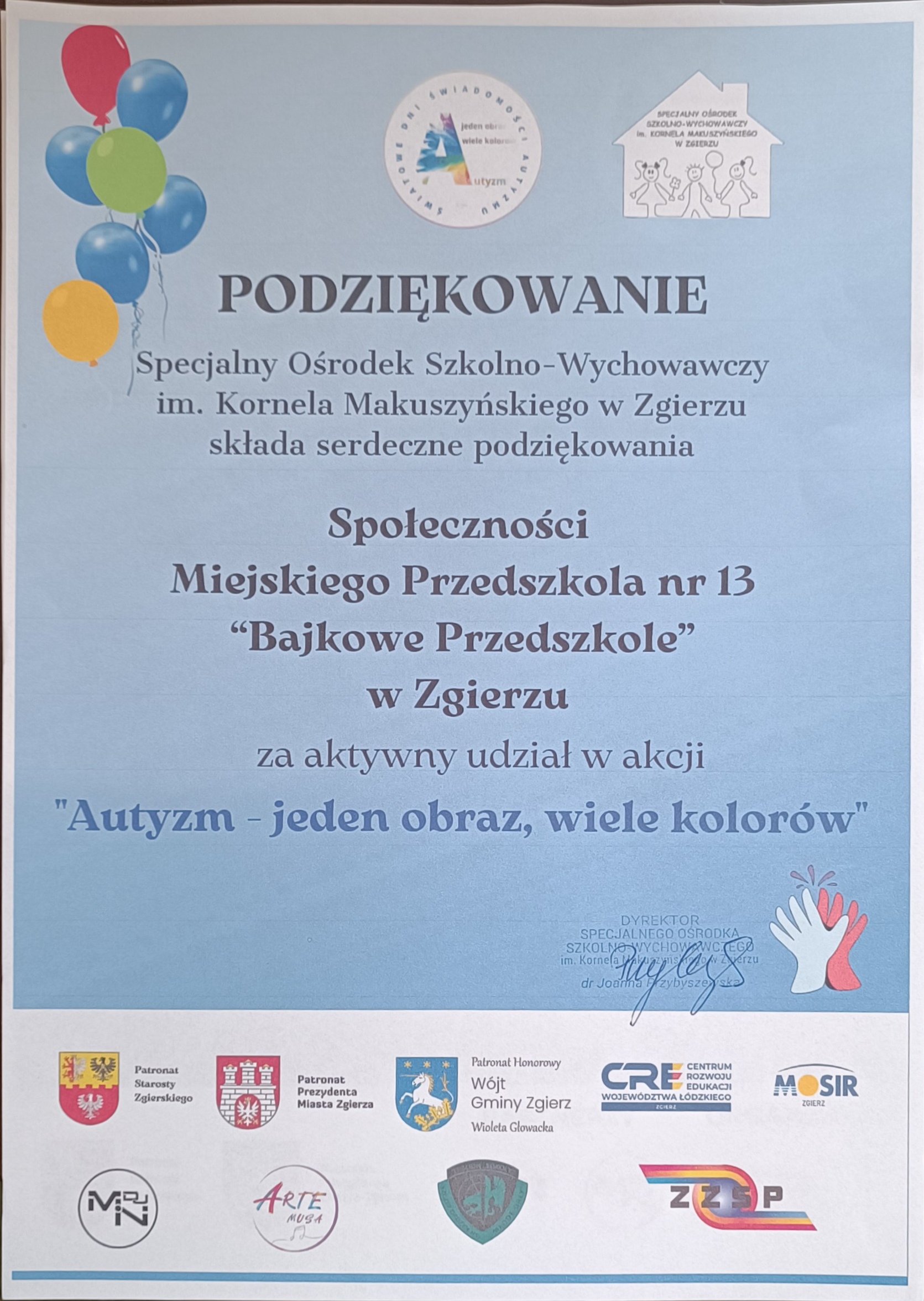 Podziękowanie