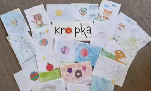 Prace plastyczne dzieci z kropki .
