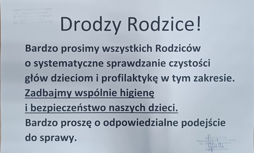Ogłoszenie dla rodziców 
