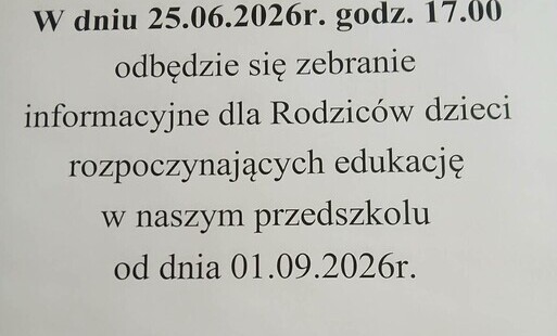 Informacja dla rodziców 