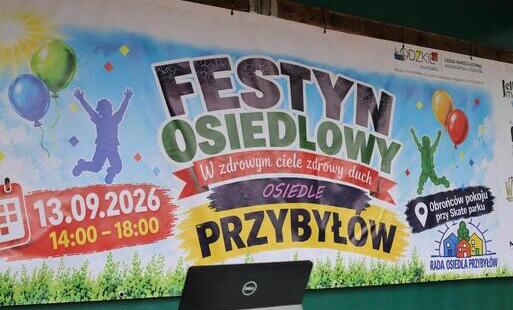 Plakat Festynu Osiedlowego Rady Osiedla Przybyłów